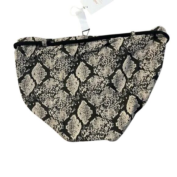 NWT Andie Riviera Snakeskin Print Bikini Belted Bottom Medium Rise M Black Cream - Picture 5 of 15